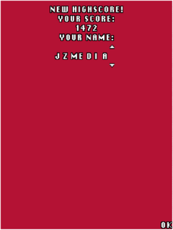 После завершения игры необходимо ввести имя, чтобы оно появилось в таблице лидеров