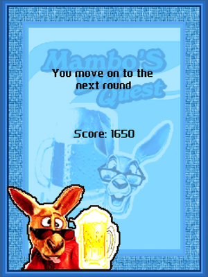 Этот экран появляется, когда игрок успешно прошёл уровень