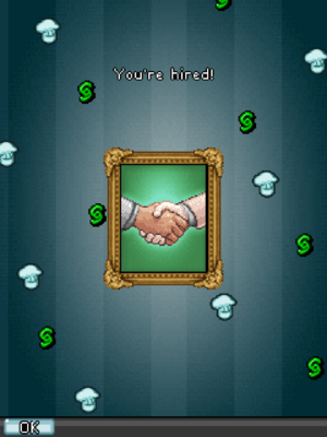 The Sims 3 J2ME Персонаж принят на работу.png